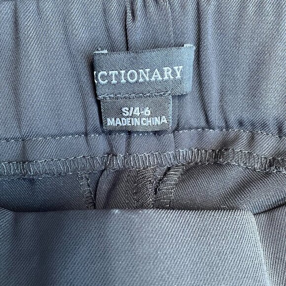 Dictionary Silky Black Pull-On Trousers Women S4-6 Tapered Leg Elastic Waist NWT - Picture 4 of 15